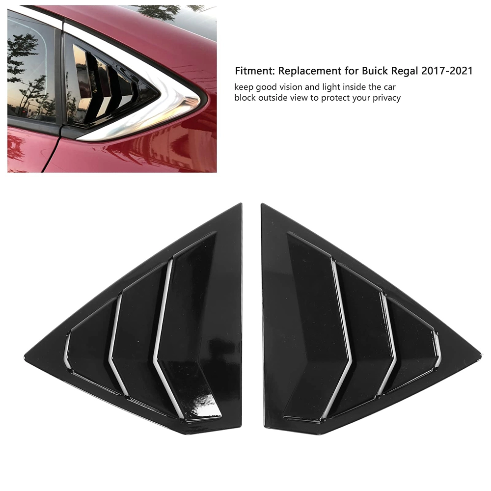 شراعة خلفية اسود بيانو بلاك فيبر 2 قطعة للسيارة هيونداى فيرنا